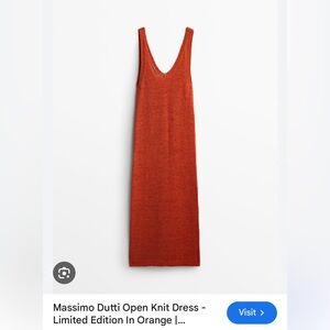 Massimo Dutti - Open Knit Dress - Limited Edition in Orange